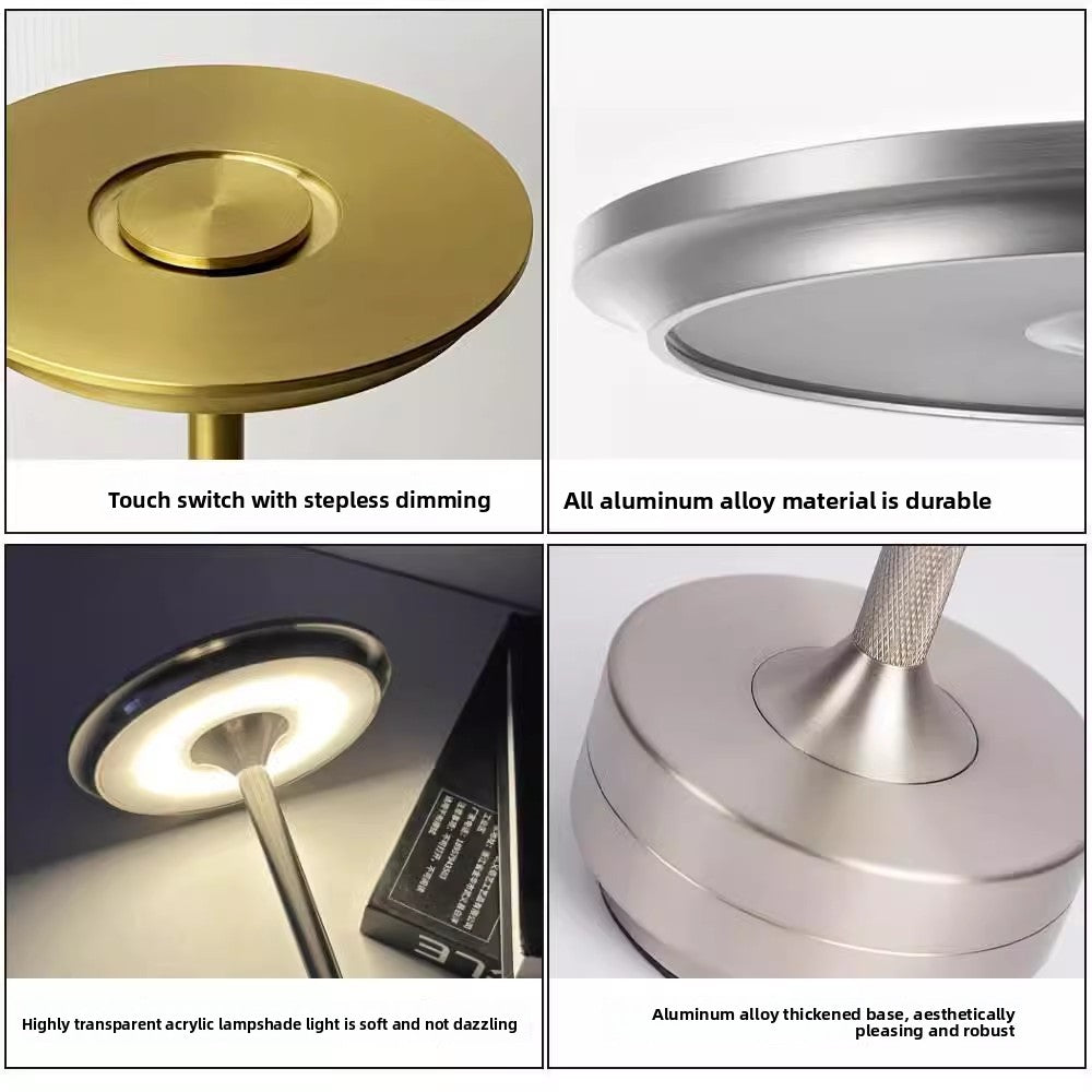 Touch-Control Bedside Atmosphere Night Light — USB Rechargeable, Minimal LED Lamp