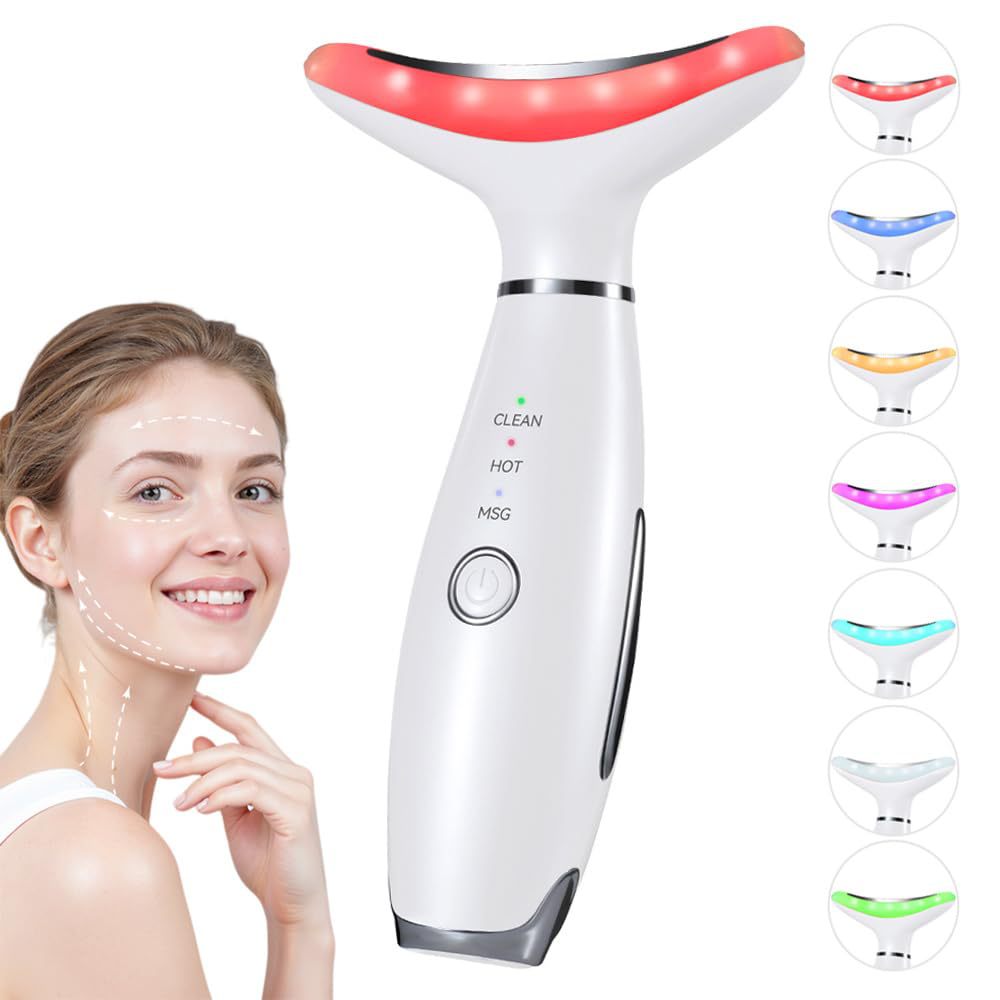 Dual-Function Facial & Neck Beauty Massager — Vibration Skincare Tool