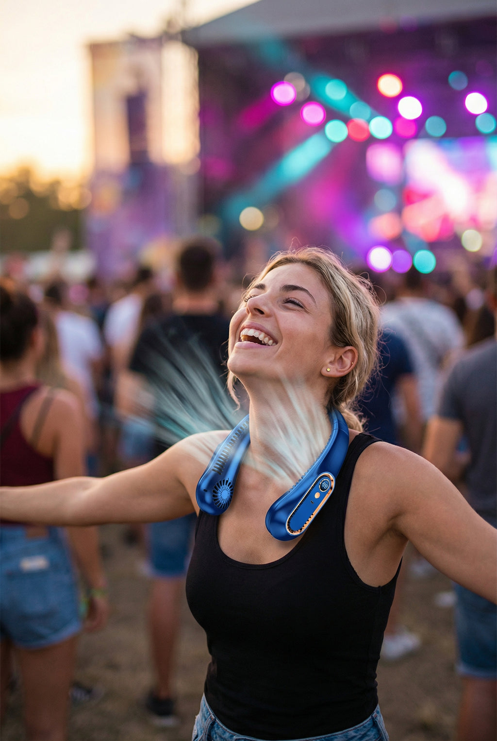 ChillFlow™ 360° Cooling Neck Fan - USB Rechargeable Wearable Fan